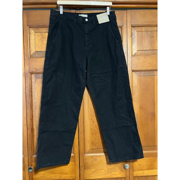 NWT Madewell Men's The Relaxed Utility Straight Pant Canvas Jet Black Size 33x30 - Picture 2 of 15